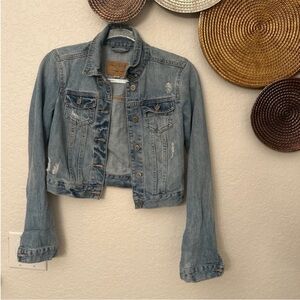 Hollister Women's Light‎ Blue Crop Jean Jacket size Small